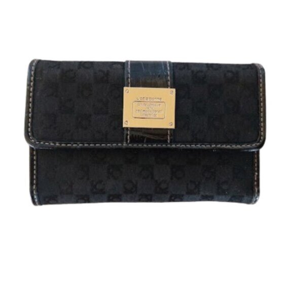 Black Trifold Monogram Wallet - Picture 1 of 7